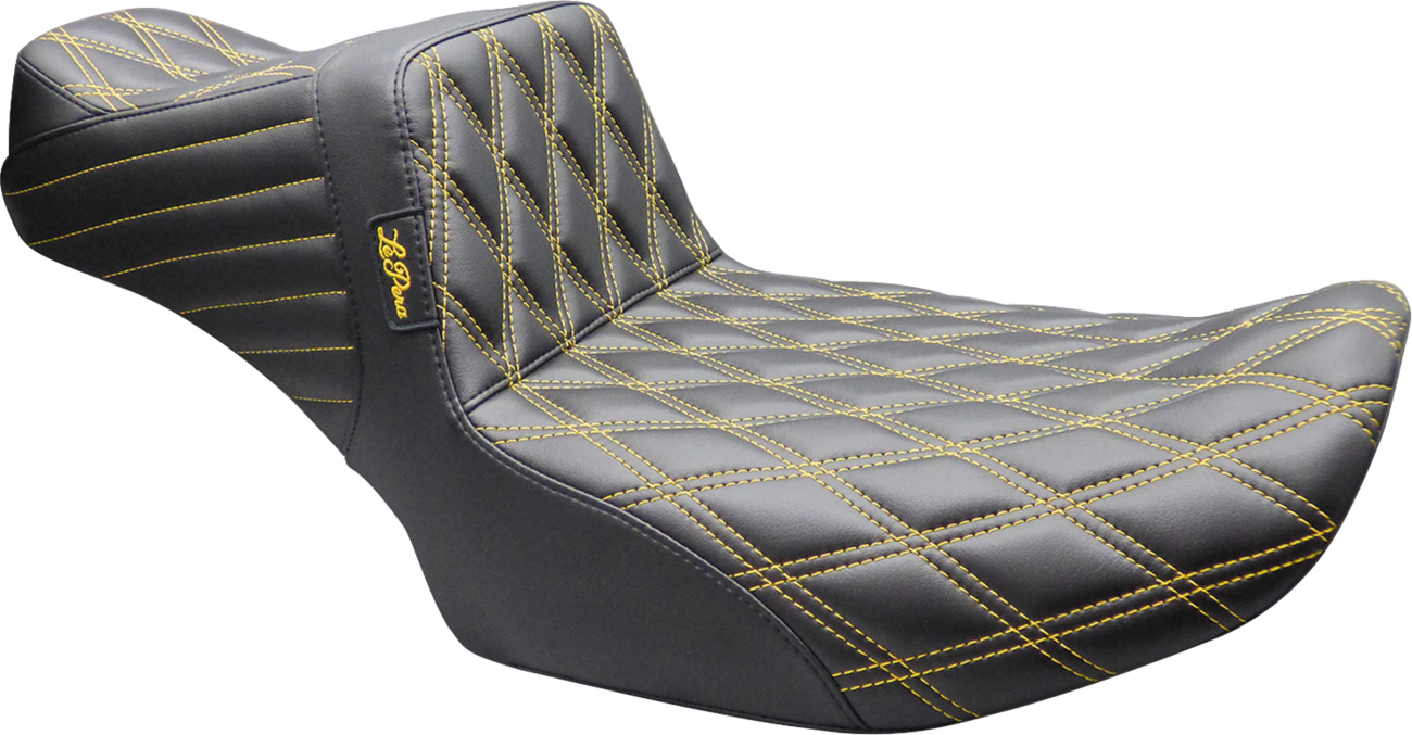 Le Pera Tailwhip Daddy Long Legs Seat - Double Diamond - Gold Stitch - FLT/FLH '23-'26