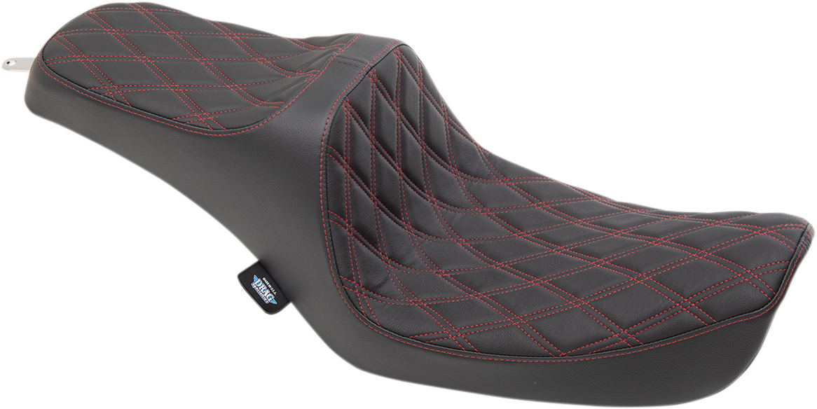 Drag Specialties Seats Predator III Seat - Double Diamond - Red Stitching - FXD '96-'03