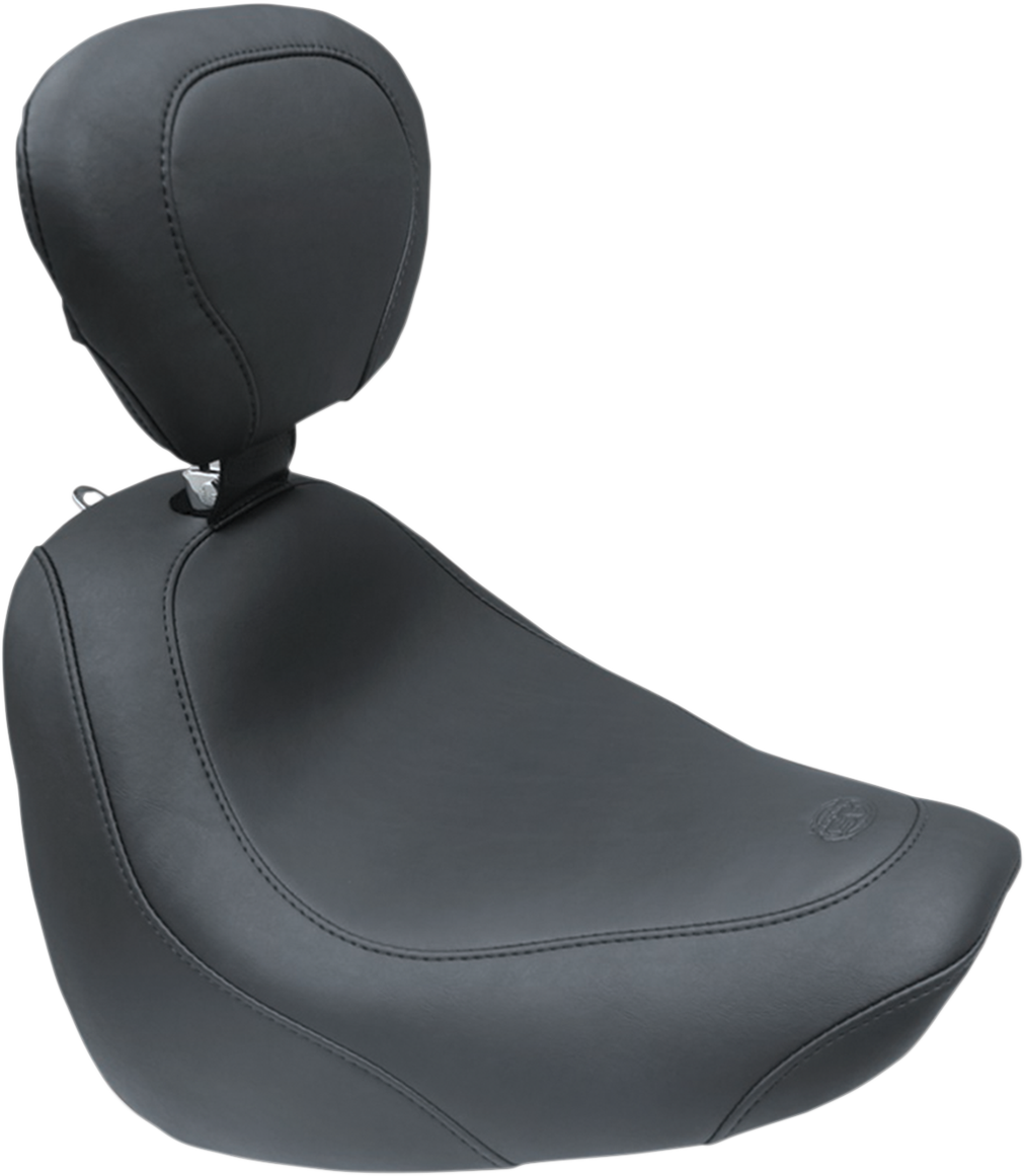Mustang Seat - Wide Tripper™ Solo - With Backrest - Smooth - Black