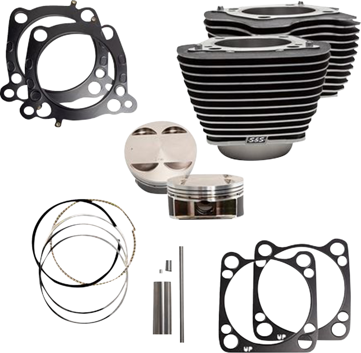 S&amp;S Cycle Cylinder Kit - 131" Stroker Cylinder - Wrinkle Black W/Highlights - M8
