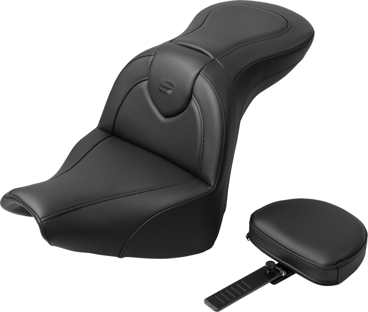 Saddlemen RoadSofa™ Seat - With Backrest - Black Stitch - FXBR/S '18-'20