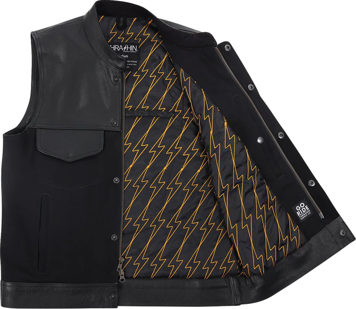 Thrashin Supply CO. Kanan Leather/Denim Riding Vest
