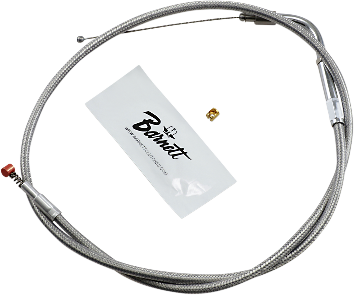 Barnett Stainless Steel Idle Cable - Dyna/FXR/Softail