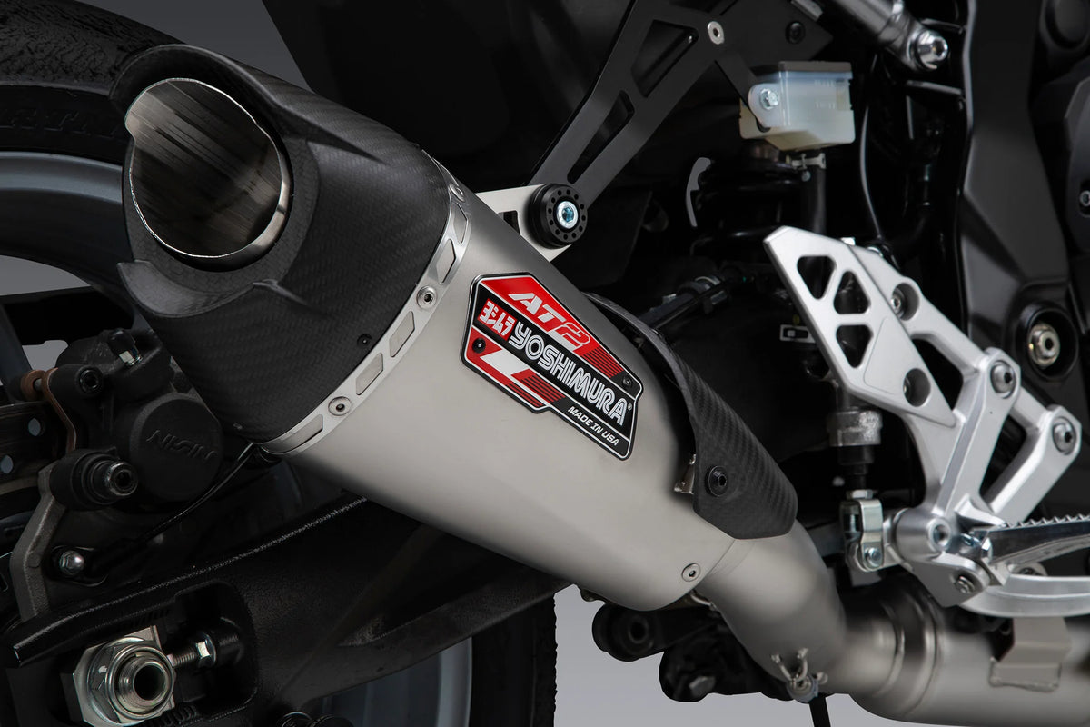 Yoshimura GSX-8S/R/T/TT 23-26 AT2 Stainless Full Exhaust, W/ Stainless Muffler