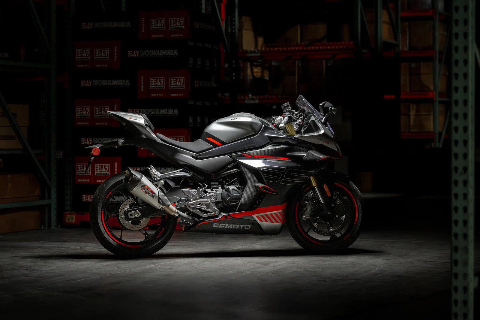 Yoshimura 450SS 23-26 / 450NK 24-26 AT2 Stainless Slip-On Exhaust, W/ Stainless Muffler