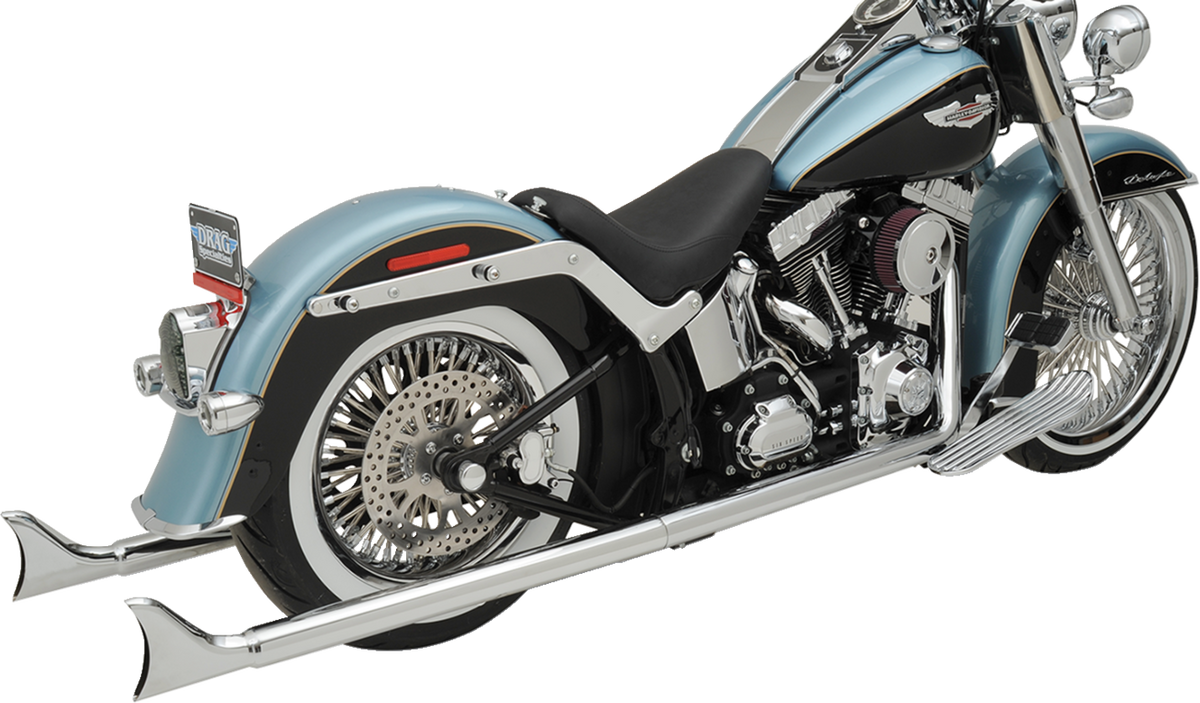 Bassani Xhaust True Duals Exhaust System With Fishtail Mufflers — Without Baffles