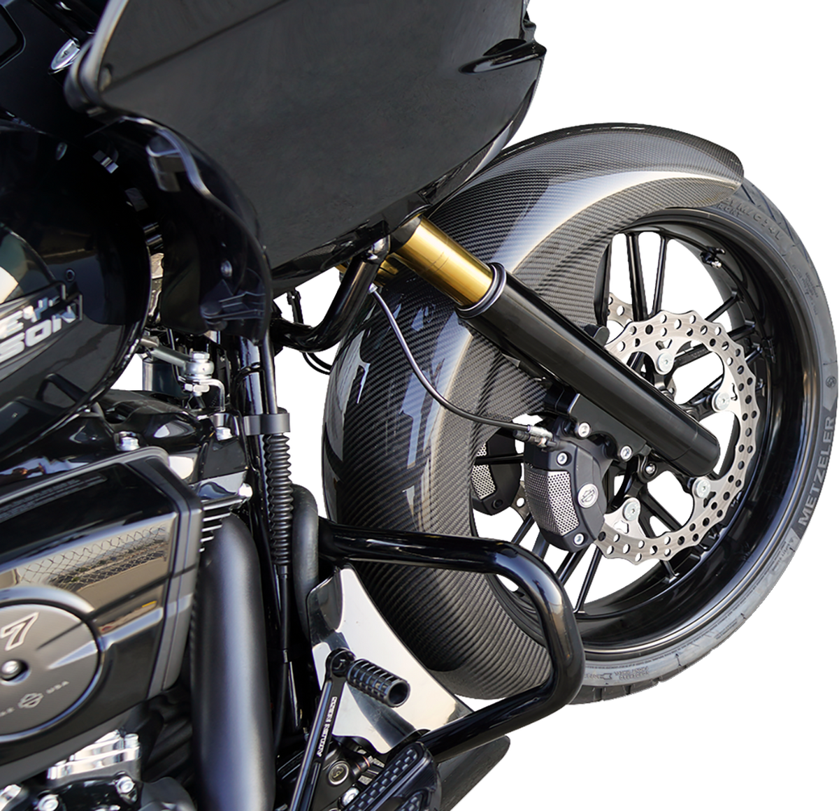 Arlen NESS 21" Front Fender - Fat Wrapper - Carbon Fiber - HD Touring '24-'25