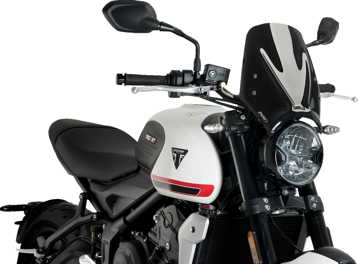 PUIG HI-Tech Parts New Generation Windscreen - Black - Trident 660