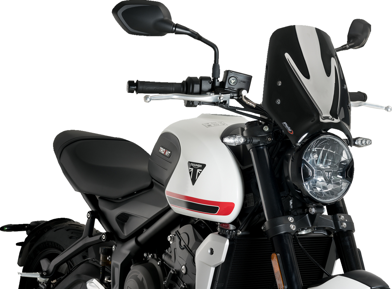 PUIG HI-Tech Parts New Generation Windscreen - Black - Trident 660