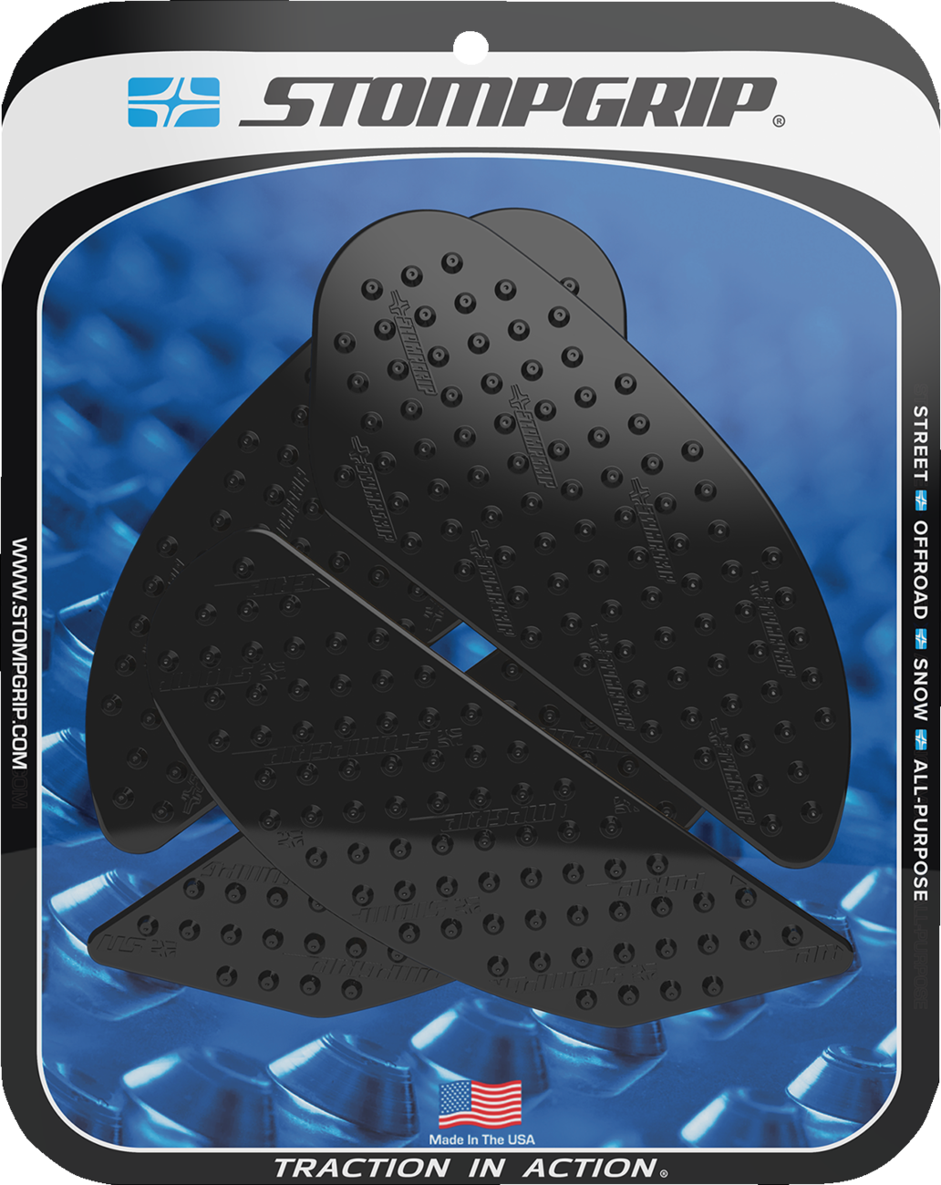 StompGrip Tank Grips - Volcano - Black - Kawasaki - Ninja '18-'23