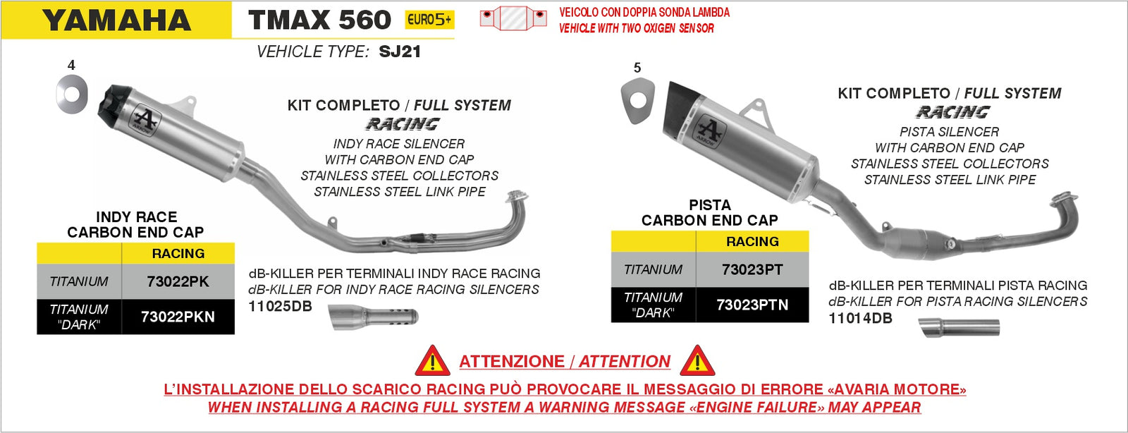 73022PK Full System Racing With Indy Race Titanium Slip Ons