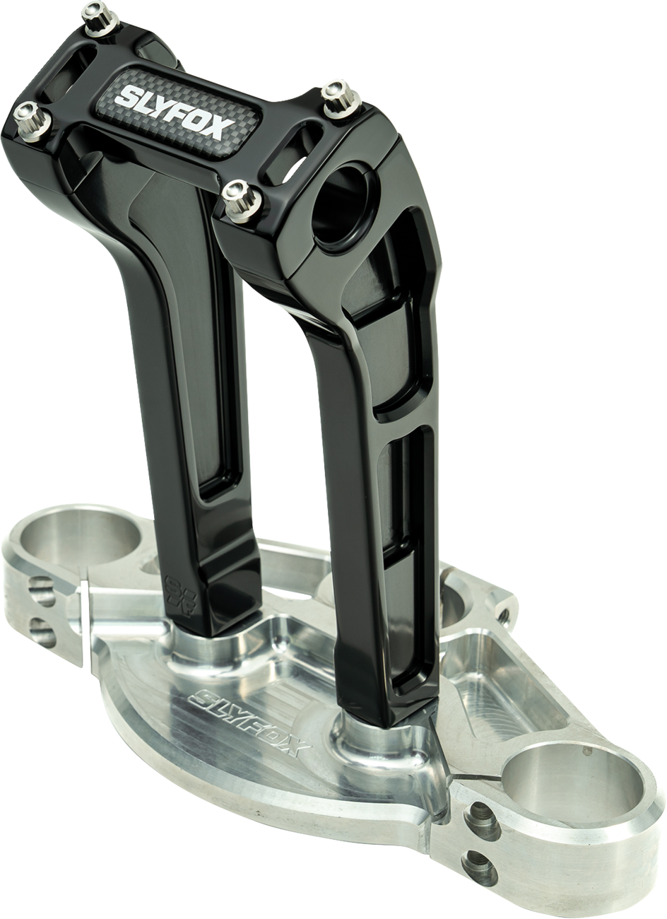 Slyfox Handlebar Riser Kit - Pullback - 1-1/8" Clamping - 8" Rise - Black