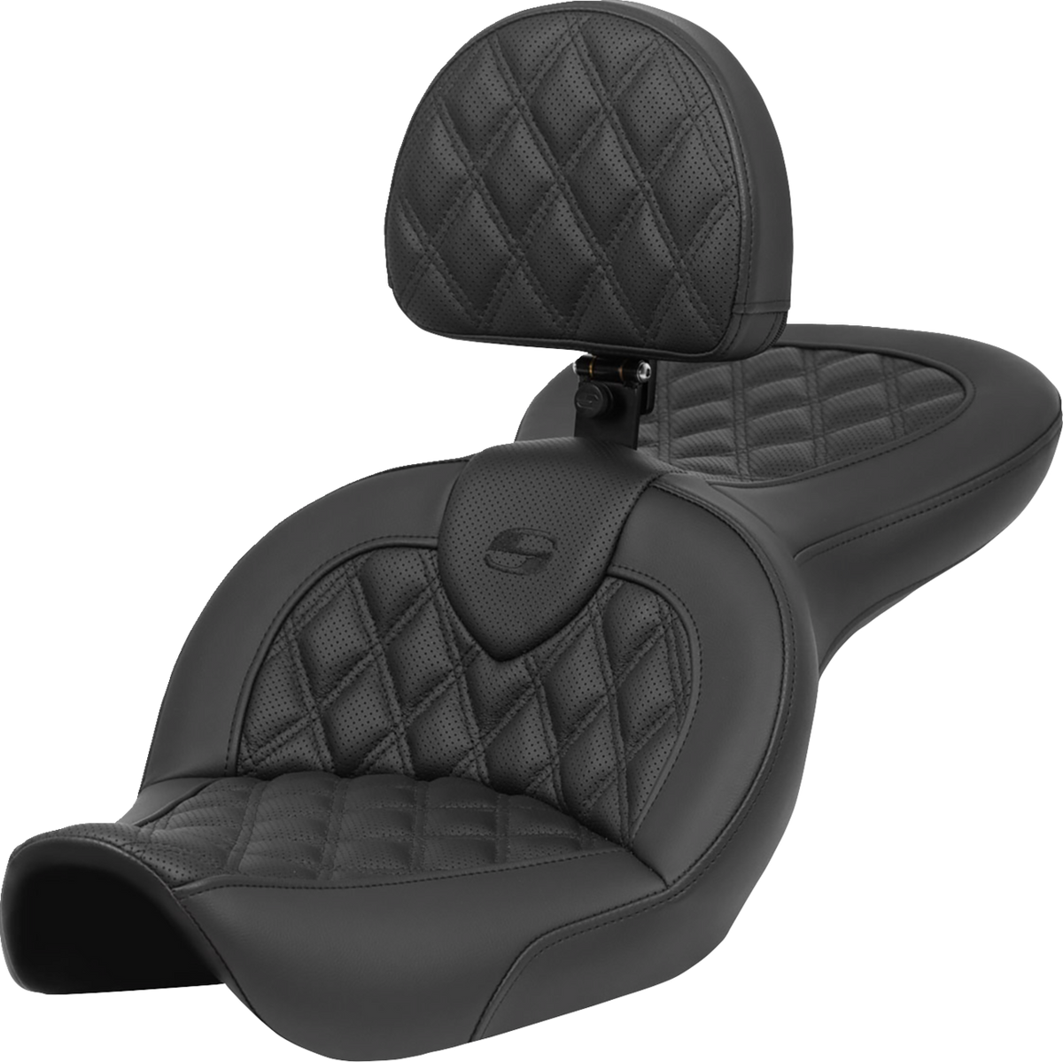 Saddlemen Roadsofa™ Seat - With Backrest - Lattice Stitch - FXDWG '96-'23