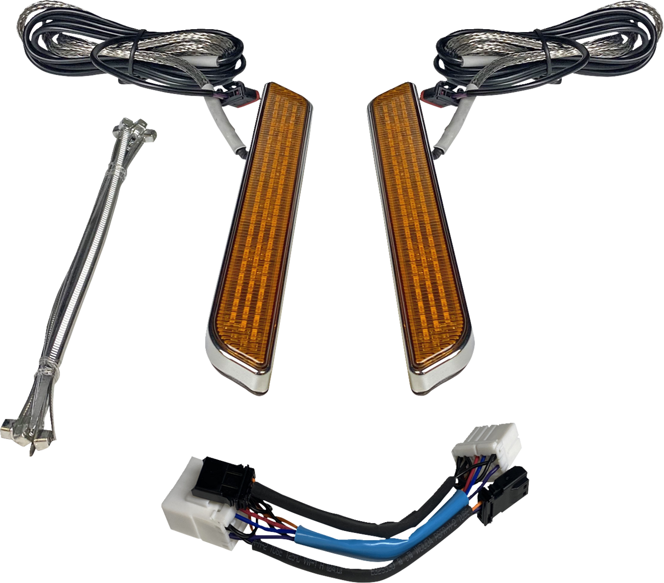Custom Dynamics LED Fork Light - Amber - Chrome