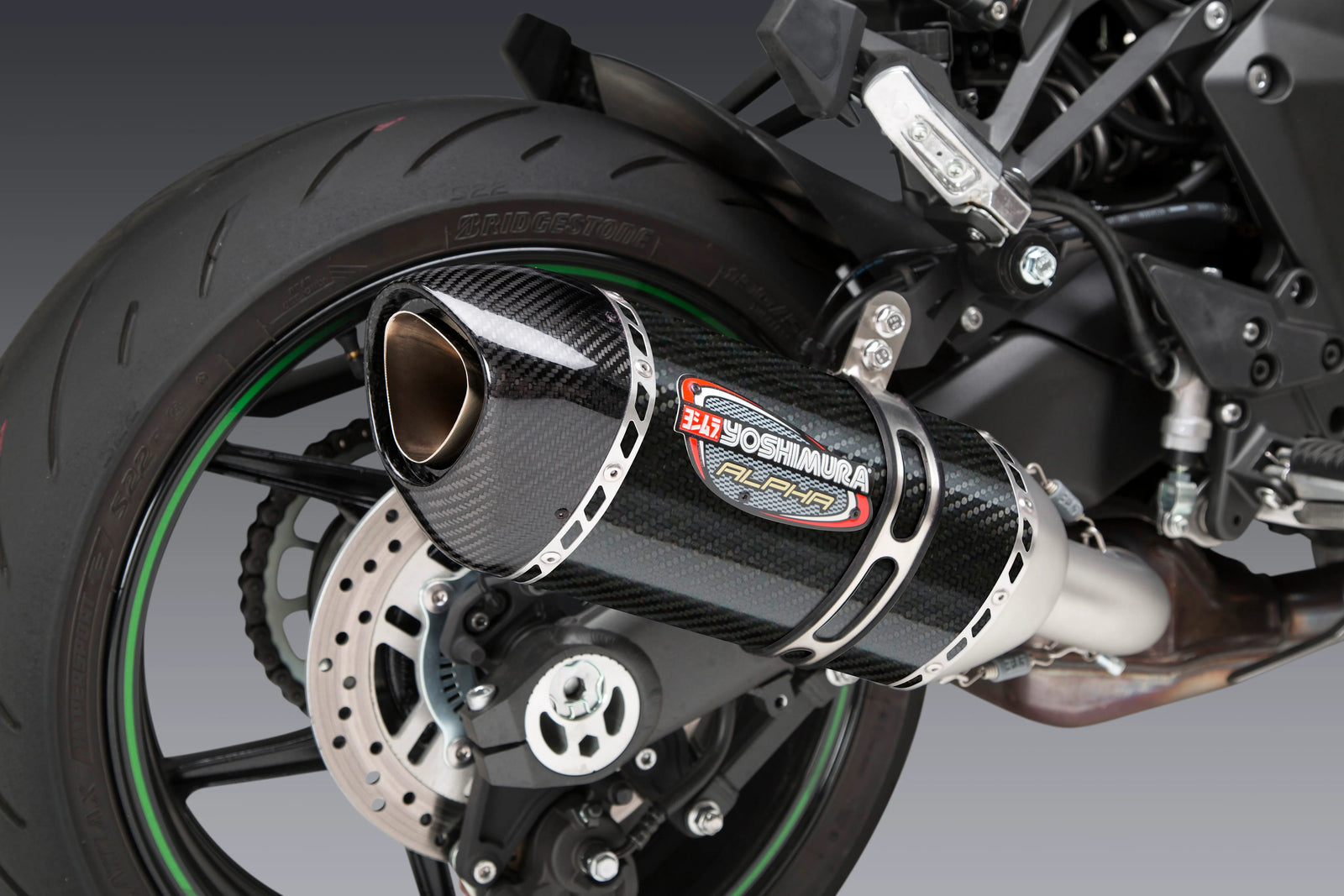 Yoshimura NINJA 1000SX 20-24/Ninja 1100SX 25-26 ALPHA Stainless Slip-On Exhaust, W/ Carbon Fiber Muffler