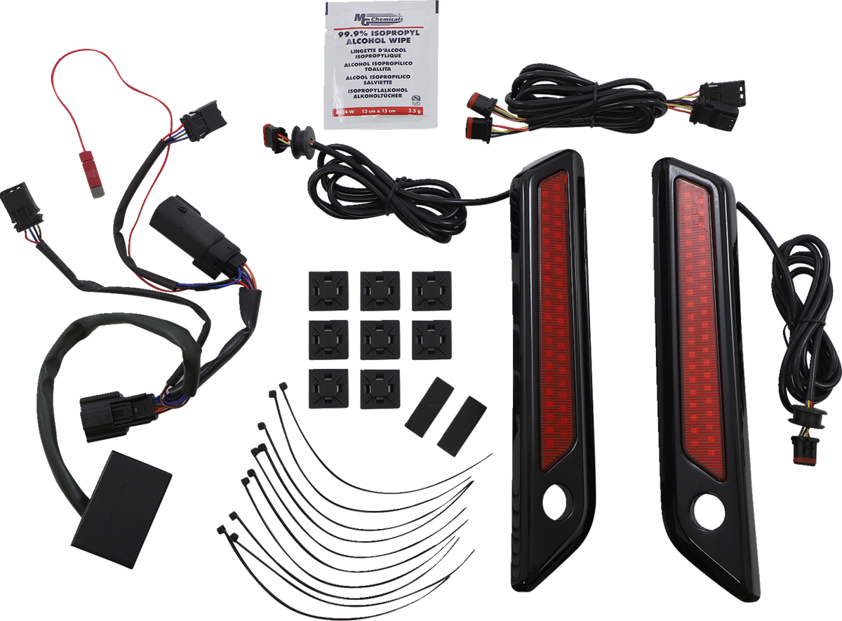 Custom Dynamics Latch Light - Saddlebag - Dual Color - Red - Black