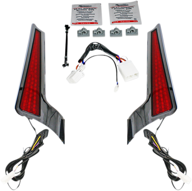 Custom Dynamics Fascia LED Light Panels - Chrome/Red