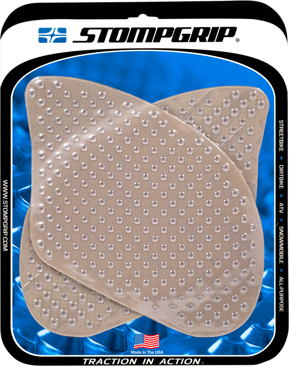 StompGrip Tank Grips - Volcano - Clear - Suzuki - GS '00-'20
