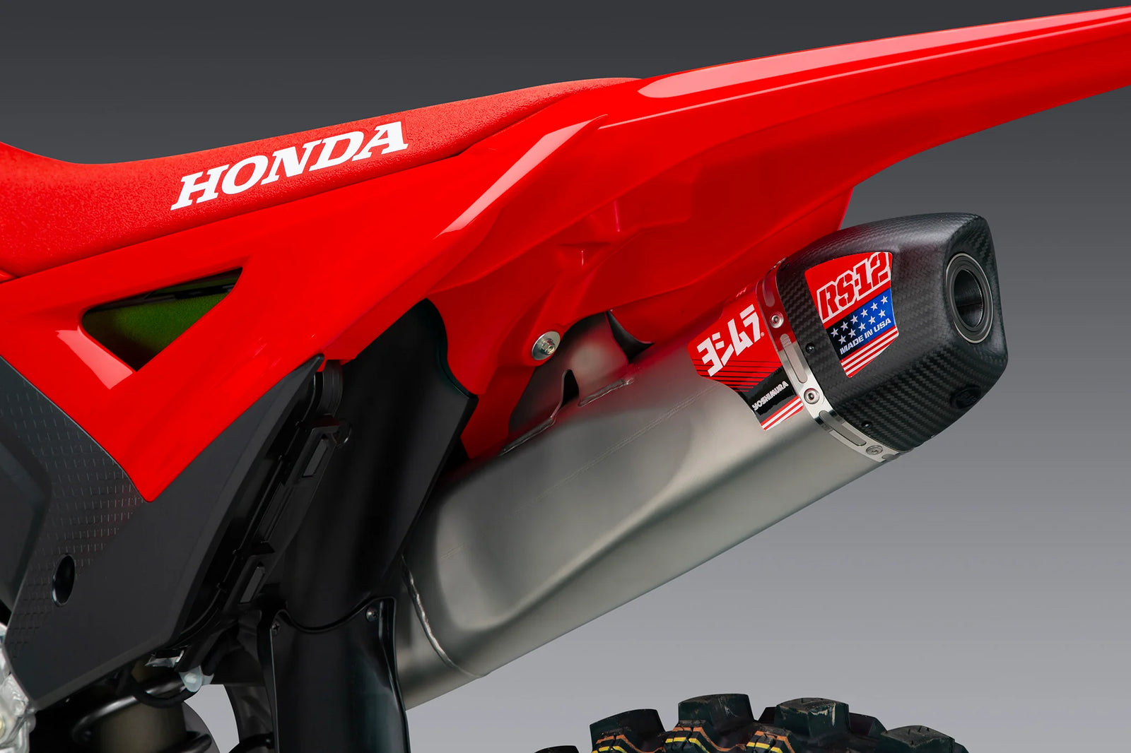 Yoshimura CRF450R/RX 25-26 RS-12 Stainless Full Exhaust, W/ Stainless Muffler