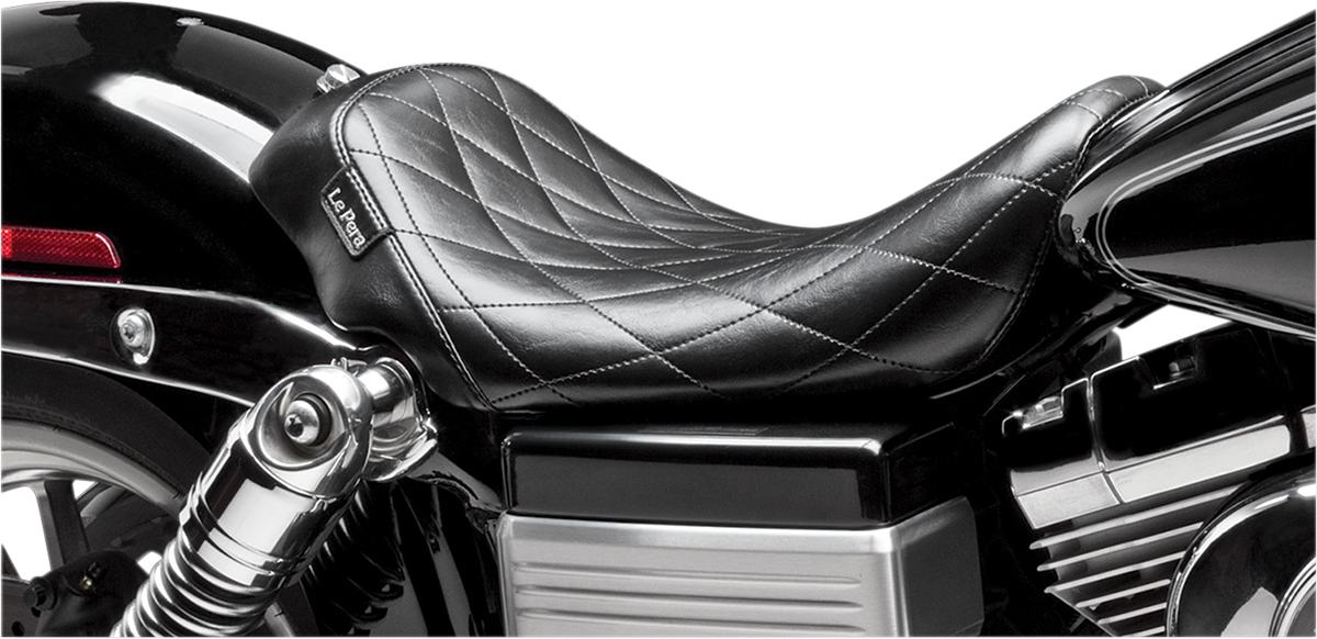 Le Pera Bare Bones Solo Seat - Diamond Stitch - Black - Dyna '06-'17