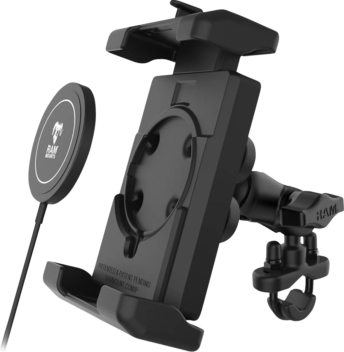 RAM Mounts Quick-Grip™ Pro Phone Handlebar Mount With Qi2 15W Wireless Charger