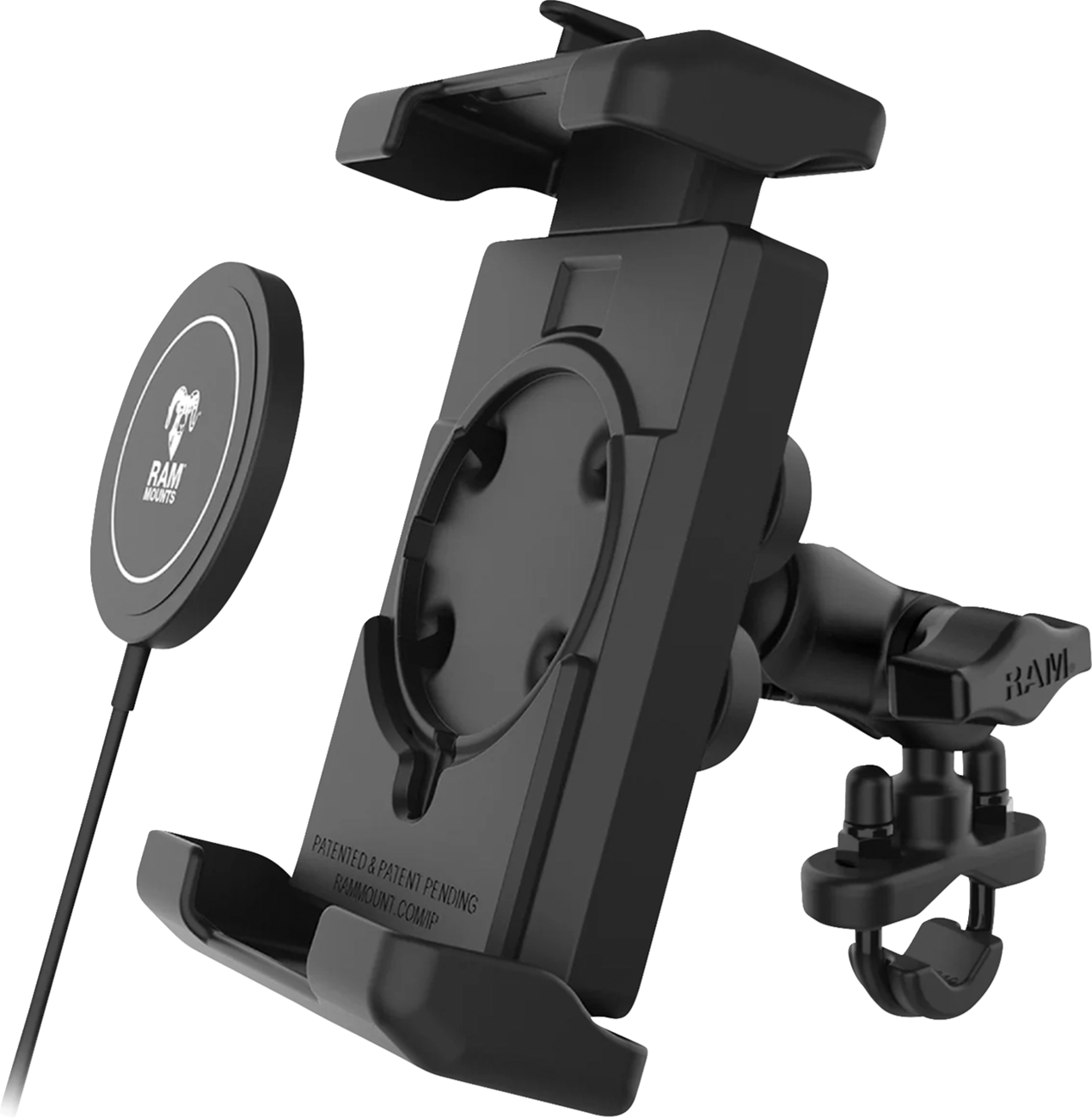RAM Mounts Quick-Grip™ Pro Phone Handlebar Mount With Qi2 15W Wireless Charger