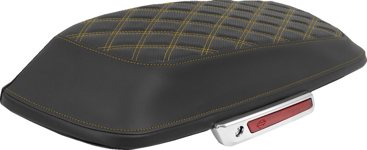 Saddlemen Saddlebag Lid Covers - Lattice - Gold Stitch - FLH/FLT '14-'25
