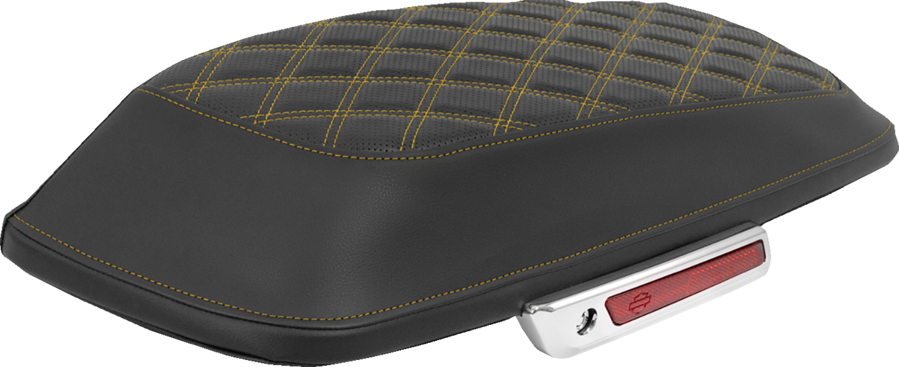 Saddlemen Saddlebag Lid Covers - Lattice - Gold Stitch - FLH/FLT '14-'25