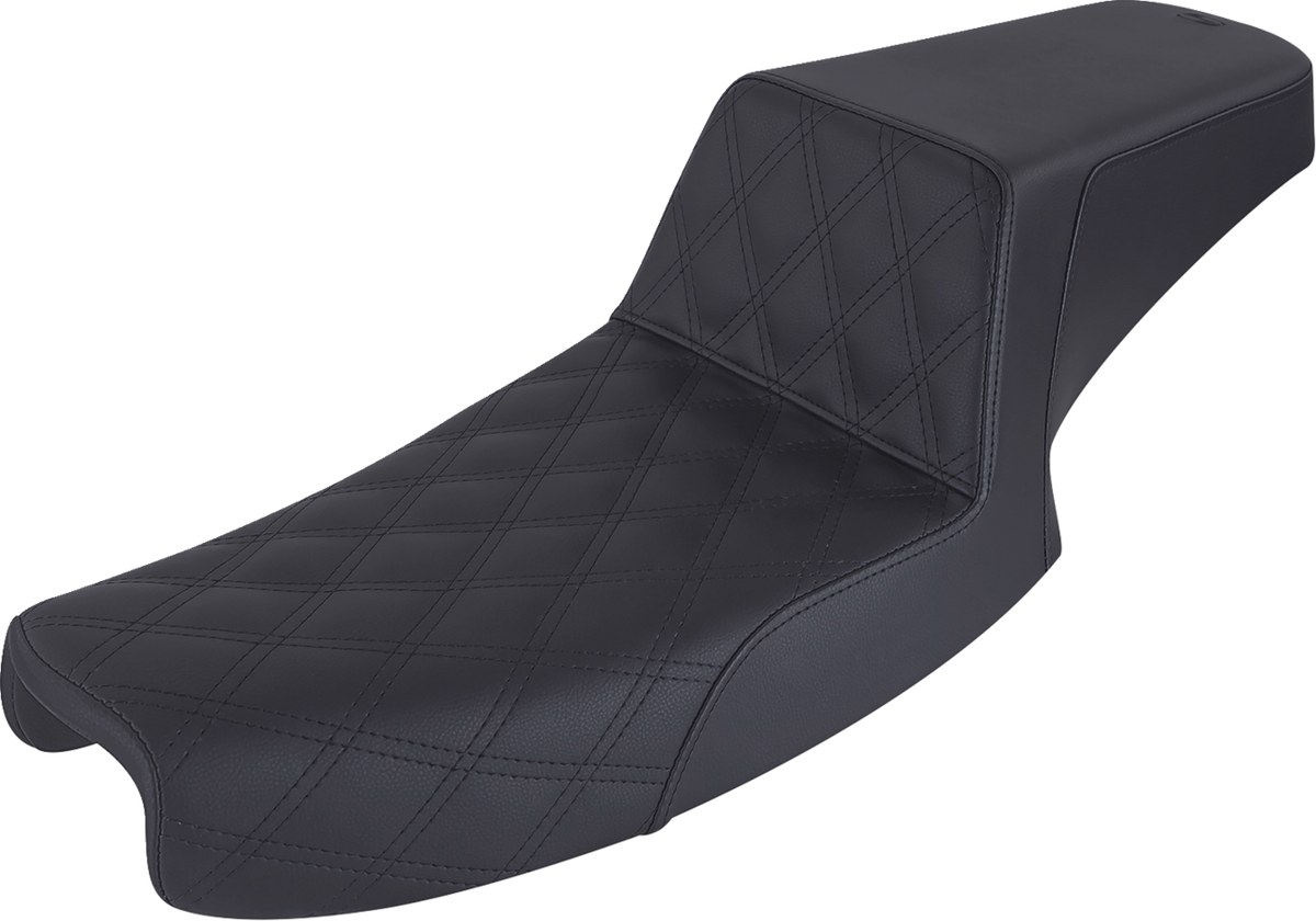 Saddlemen Step-Up Seat - Front Lattice Stitch - Black - Dyna