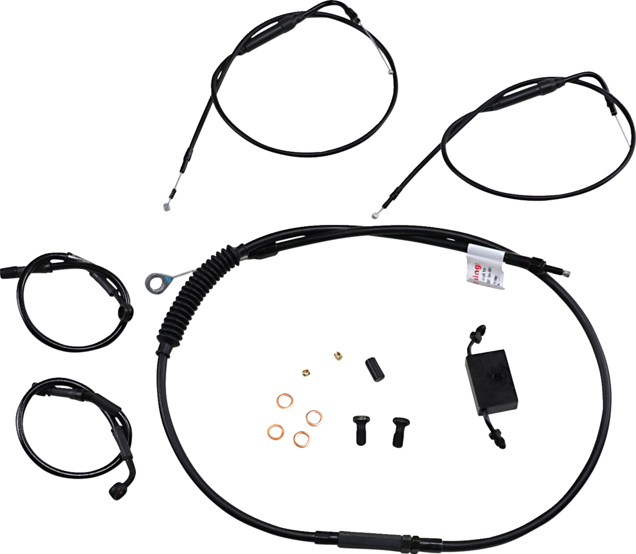 Burly Brand Extended Handlebar Cable And Brake Line Kit For Sportsters With ABS - Clubman Handlebars