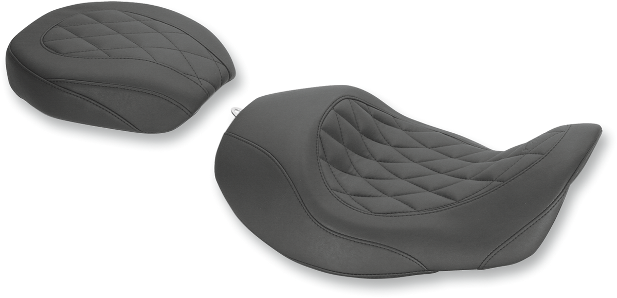 Mustang Forward Wide Tripper Solo Seat - Diamond - Black - Dyna '06-'17