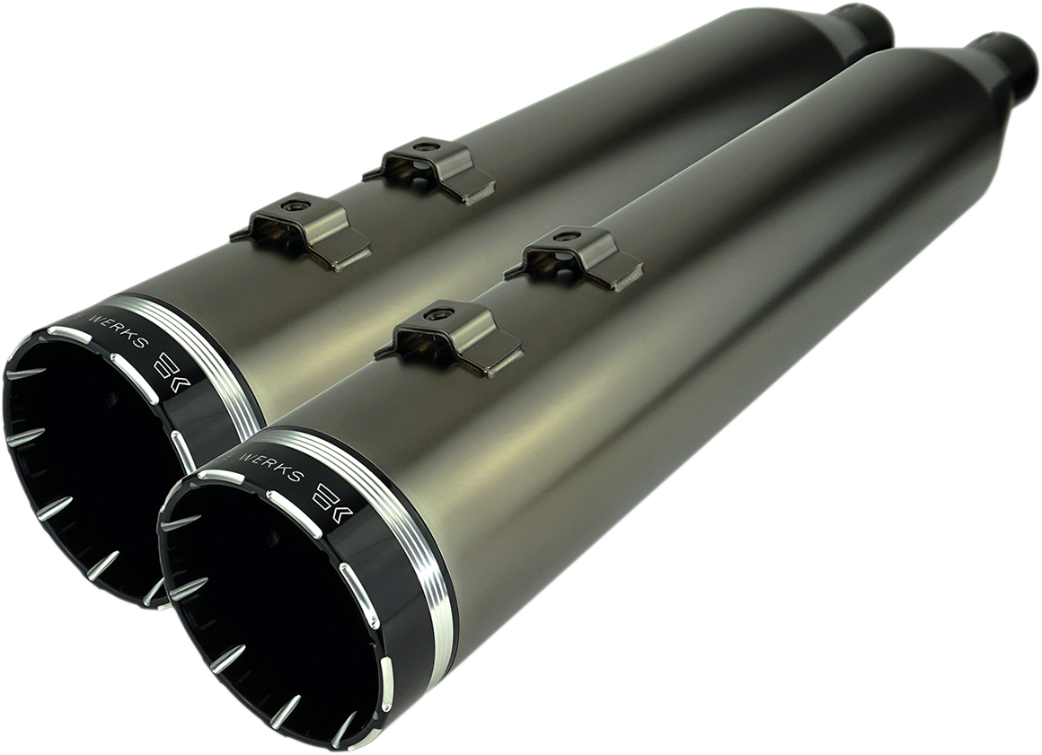 Khrome Werks 4-1/2" HP-Plus® Slip-On Mufflers - Smoked Chrome With Tracer - Touring