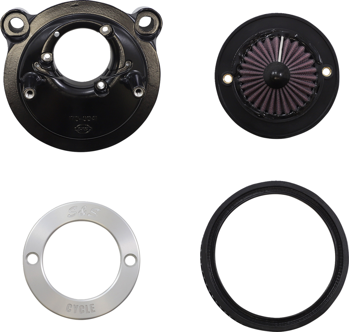 S&S Cycle Air Stinger Stealth Air Cleaner Kit - Black Chrome Ring