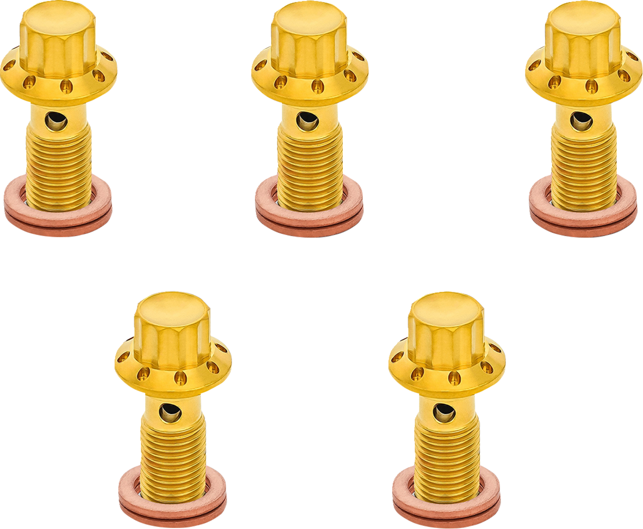 Arlen NESS Banjo Bolt 5-Pack - M10x1.0 - Gold