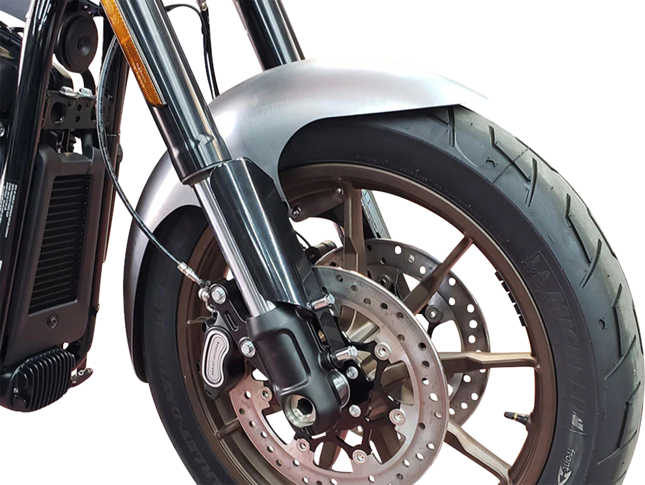 Paul Yaffe Bagger Nation Cafe Front Fender - 19" OE Wheel - With Black Fork Adapters