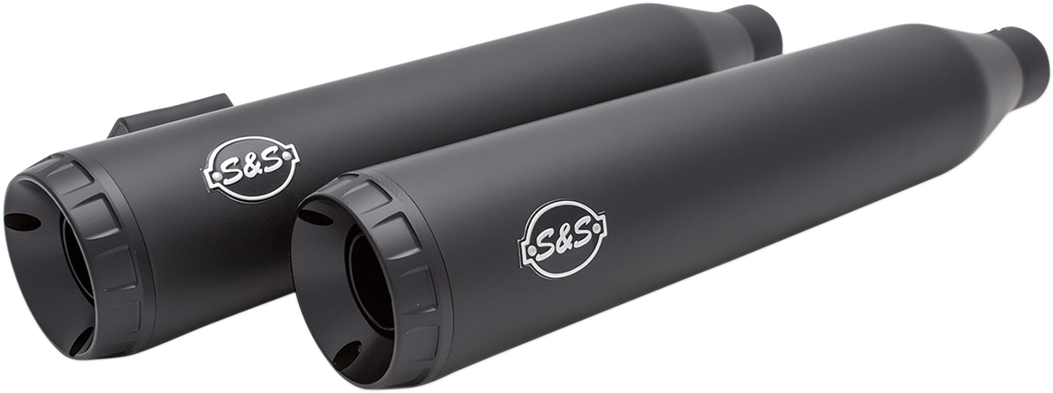 S&S Cycle Grand National Slip-On Mufflers - Guardian Black - FXDF