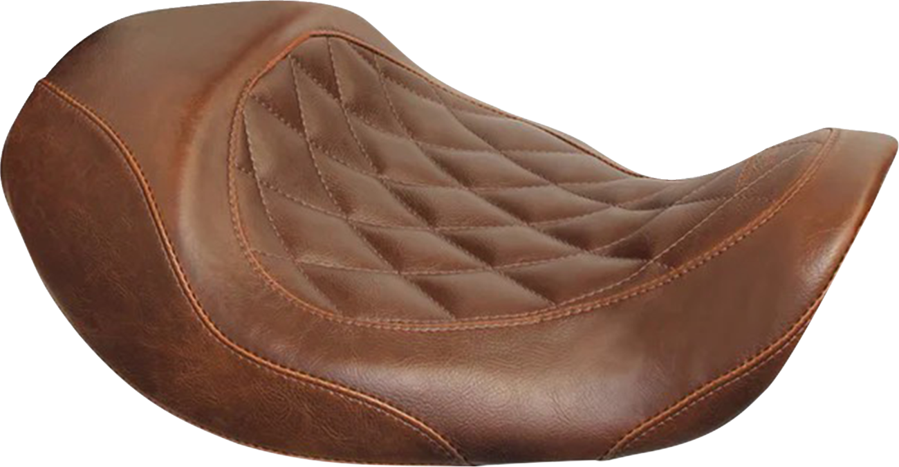 Mustang Forward Wide Tripper Solo Seat - Diamond - Brown - Dyna '06-'17