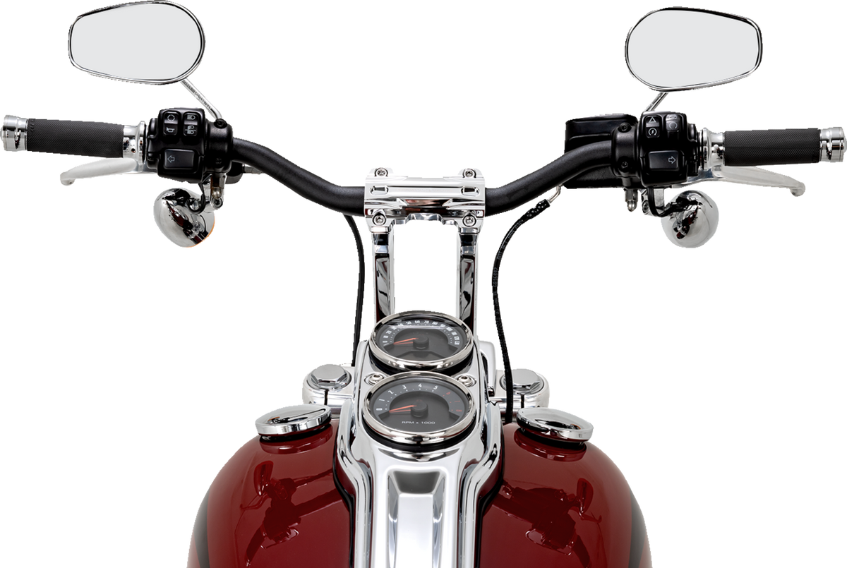 Performance Machine (PM) Phatbar &amp; Riser Kit - Internal Wiring - 9" - Chrome