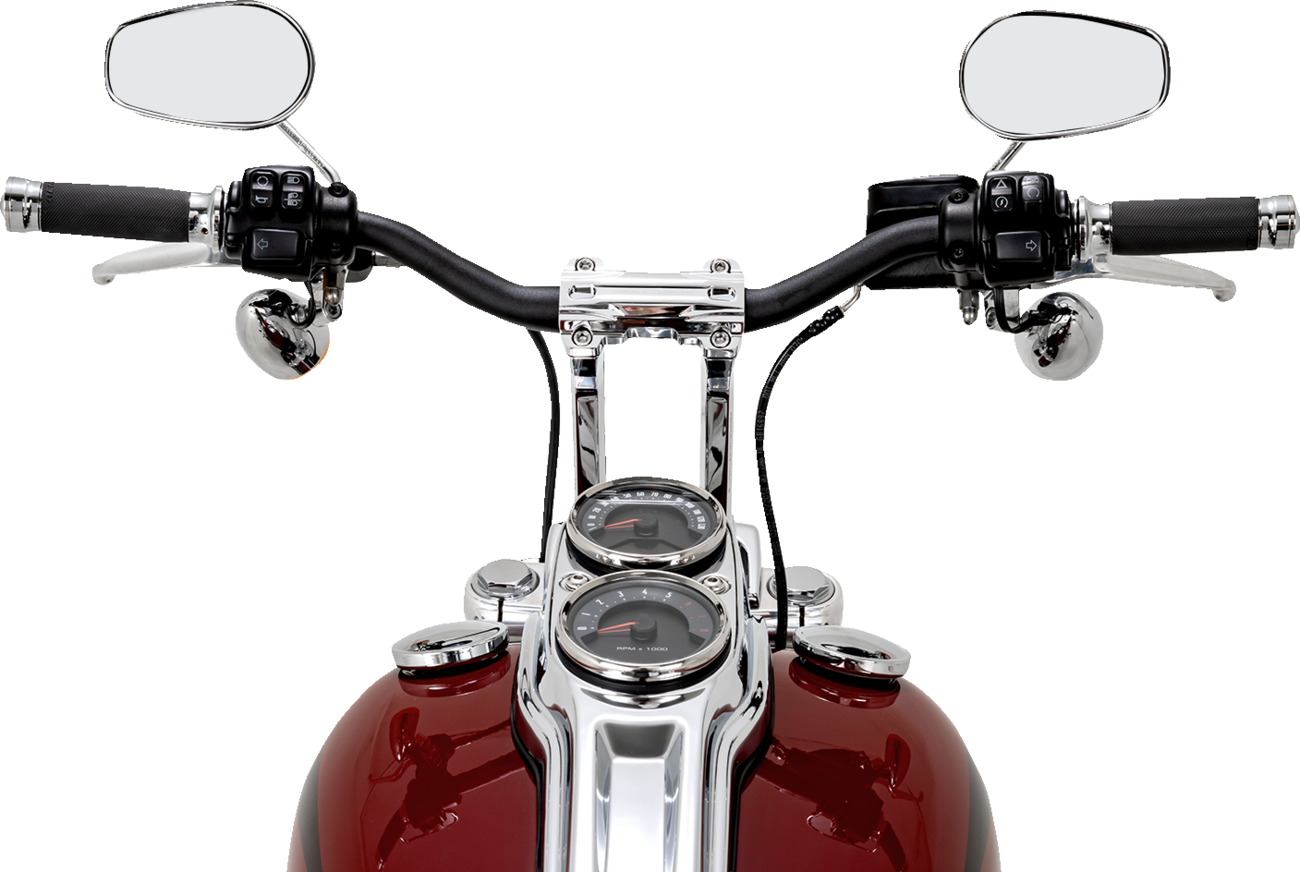 Performance Machine (PM) Phatbar & Riser Kit - Internal Wiring - 9" - Chrome