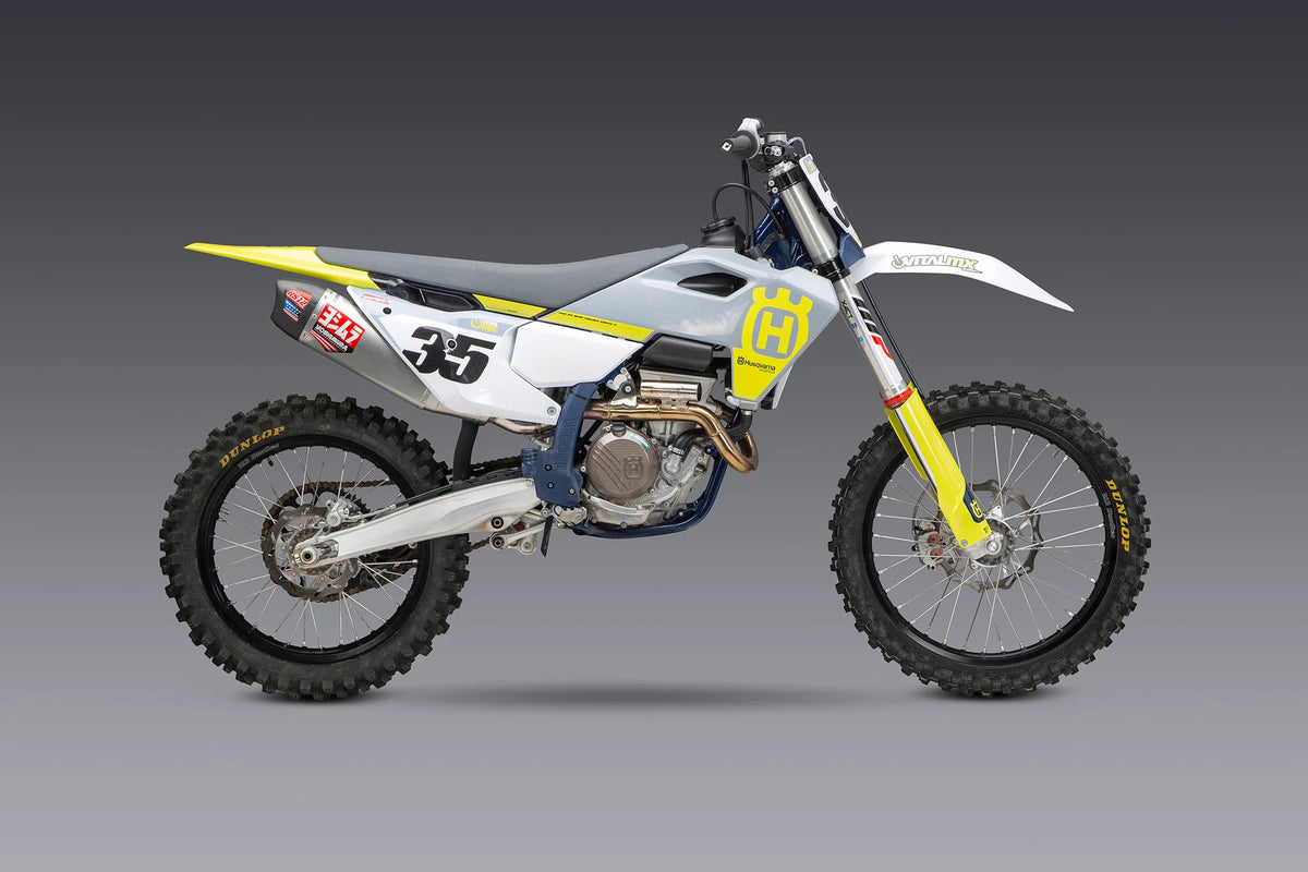 Yoshimura KTM 250/350sx-F / Husqvarna FC250/350 22-26 RS-12 Stainless Full Exhaust, W/ Aluminum Muffler