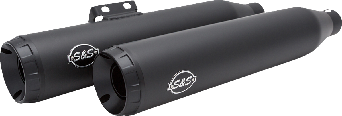 S&S Cycle Grand National Slip-On Mufflers - Ceramic / Guardian Black