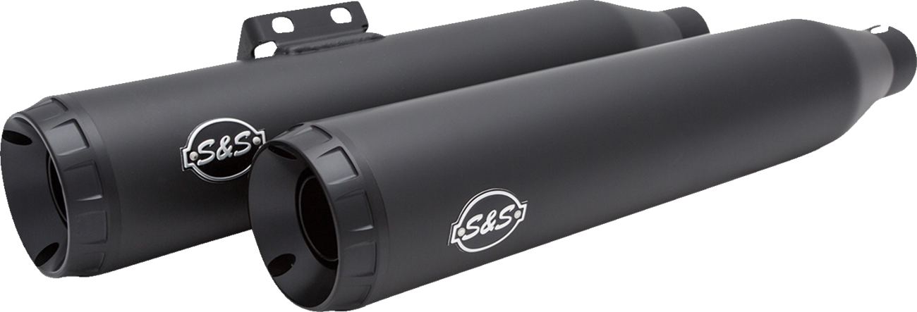 S&S Cycle Grand National Slip-On Mufflers - Ceramic / Guardian Black