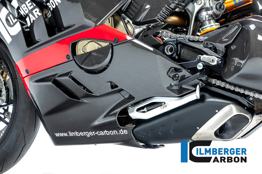 Ilmberger Carbon Belly Pan Left Side Ducati Panigale V4 S From 2022 - Gloss