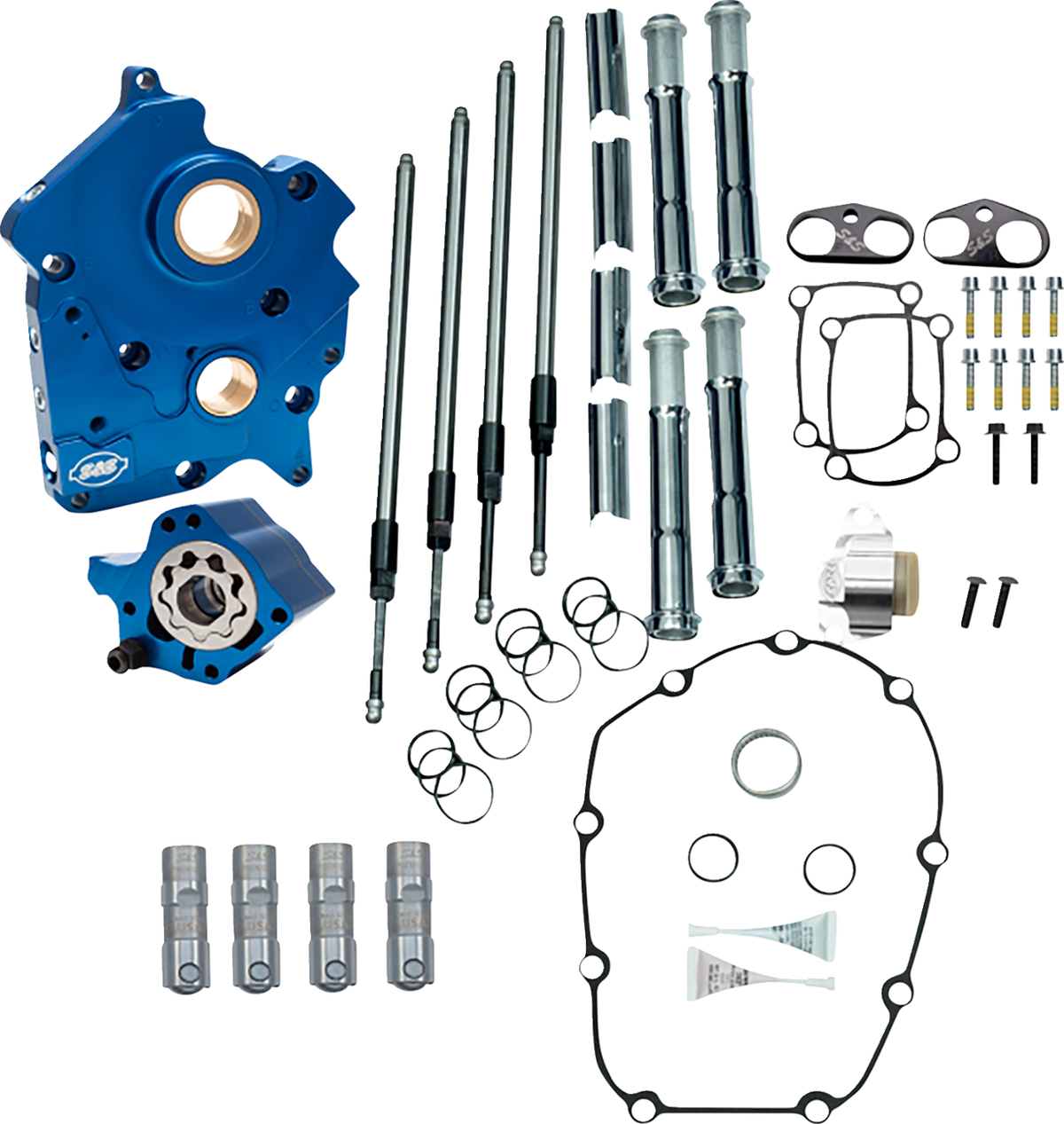 S&S Cycle Cam Chest - Oil Cooled - Chain Drive - Chrome Pushrod Tubes - M8
