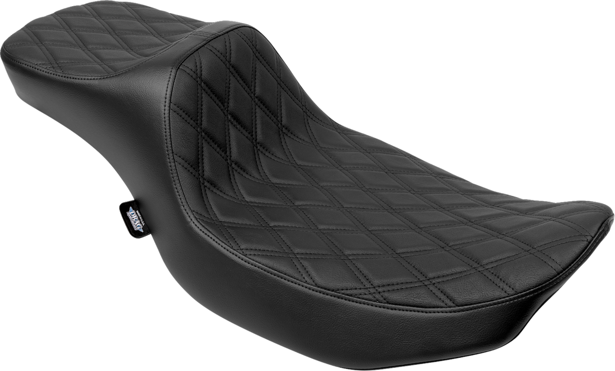 Drag Specialties Seats Extended Reach Predator III Seat - Double Diamond - Black Stitching - Vinyl - FLH/FLT '23-'24