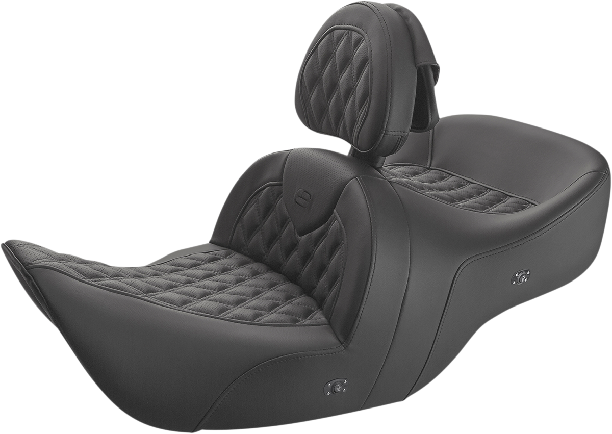 Saddlemen Heated Roadsofa™ Seat - Lattice Stitch - W/ Backrest - GL