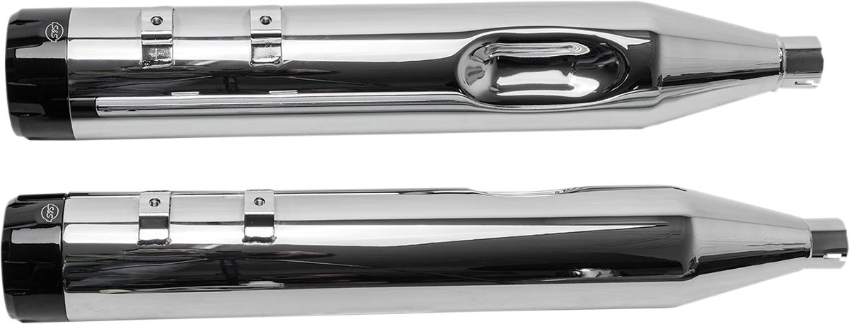 S&S Cycle 4-1/2" MK45 Performance Mufflers - Black With Black Thruster