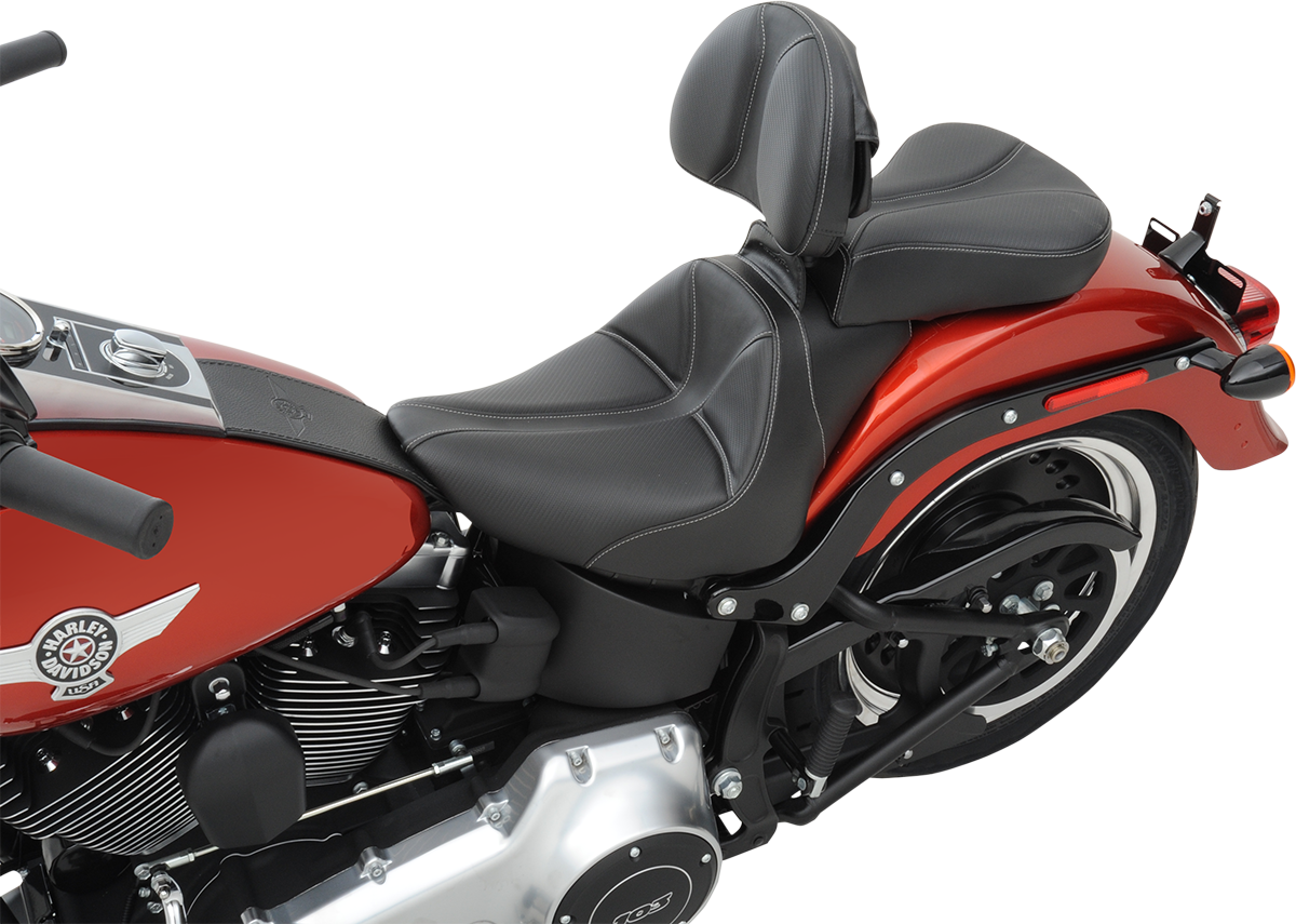 Saddlemen Dominator Solo Seat - W/O Backrest - Black W/ Gray Stitching - FL/FX '06-'17