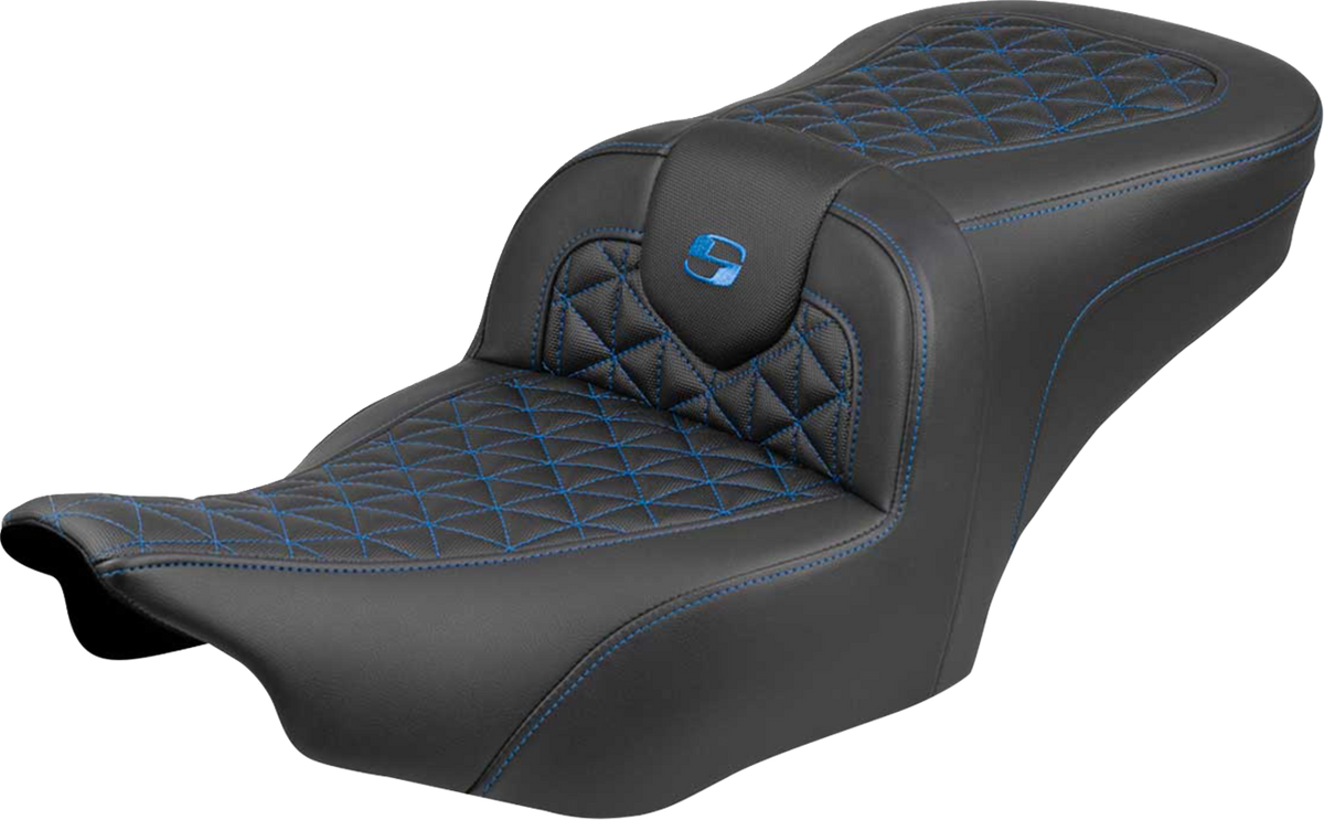 Saddlemen Roadsofa™ Seat - Without Backrest - Blue Stitch - FLH/FLT '23-'25