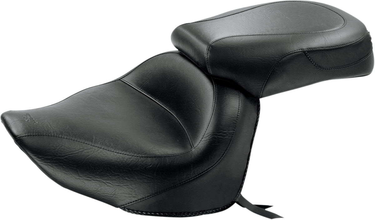 Mustang Seat - Vintage - Wide - Touring - Without Driver Backrest - Two-Piece - Smooth - Black - Raider